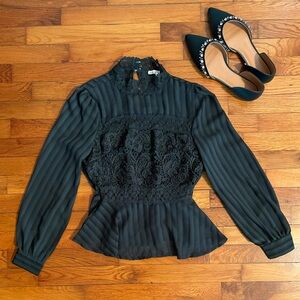 Haute Monde Winter Green Lace Blouse